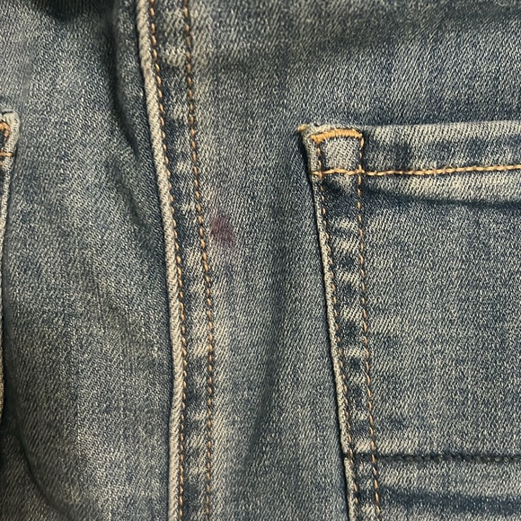 American Eagle High Rise Denim Mini Skirt Size 4 Stretch Sparkle Western Country - Picture 8 of 11